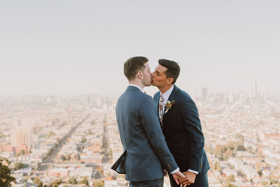 Modern same sex wedding at Foreign Cinema in San Francisco