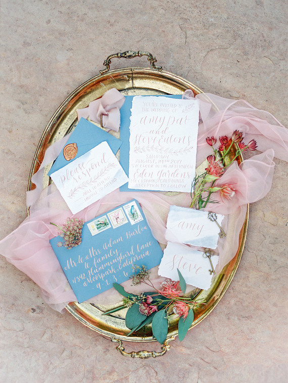 Jewel Tone garden wedding editorial at Eden Gardens