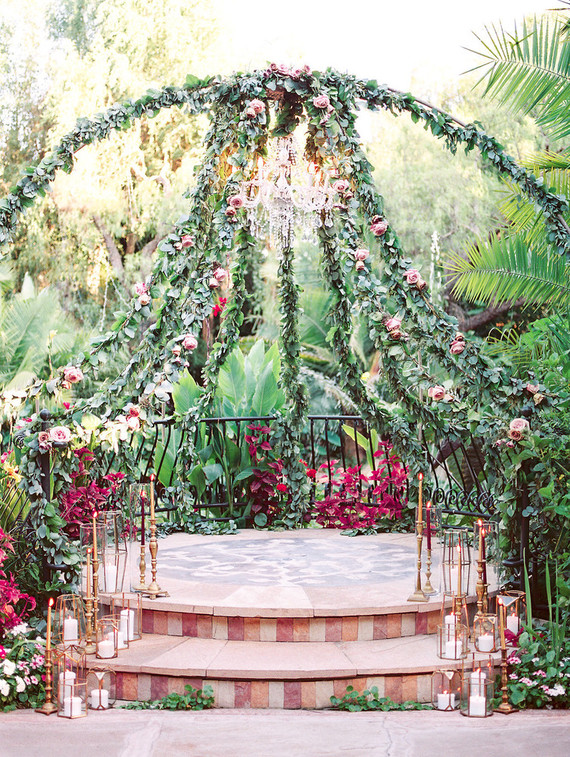 Jewel Tone garden wedding editorial at Eden Gardens Inspiration