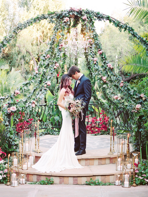 Jewel Tone garden wedding editorial at Eden Gardens Inspiration