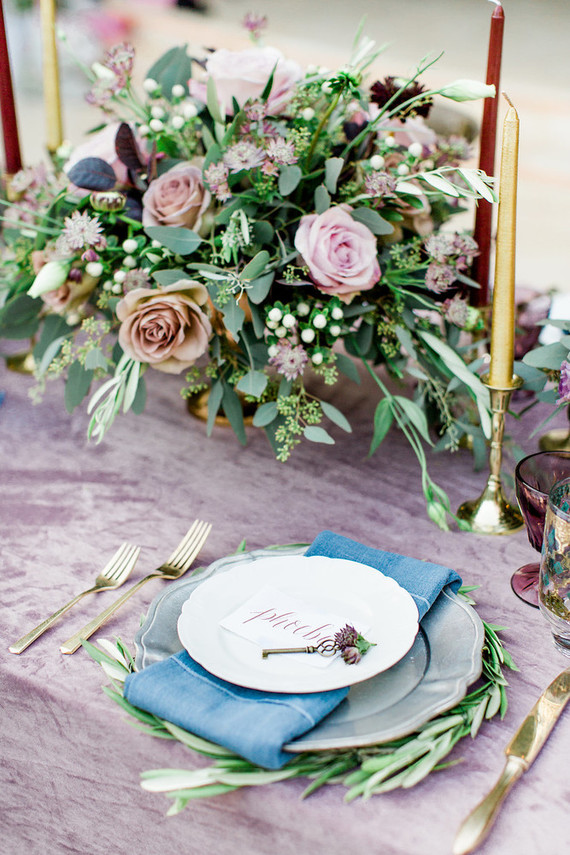 Jewel Tone garden wedding editorial at Eden Gardens Inspiration