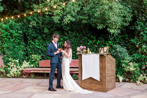 Jewel Tone garden wedding editorial at Eden Gardens Inspiration