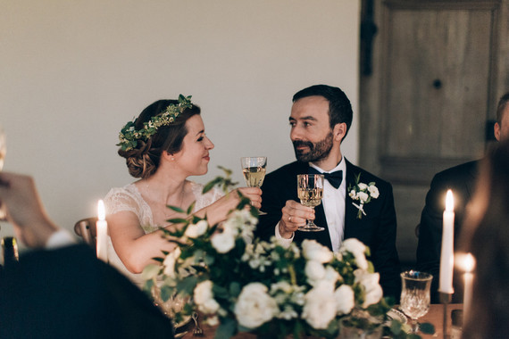 Intimate winter wedding at Chateau de Montplaisant in France