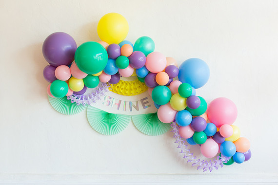 Pastel balloon arch decor
