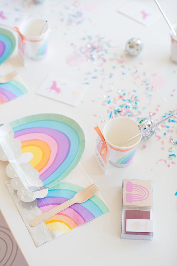 Rainbow pastel unicorn birthday party Inspiration