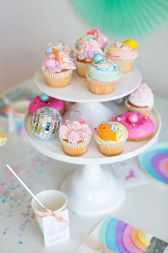 Rainbow pastel unicorn birthday party Inspiration