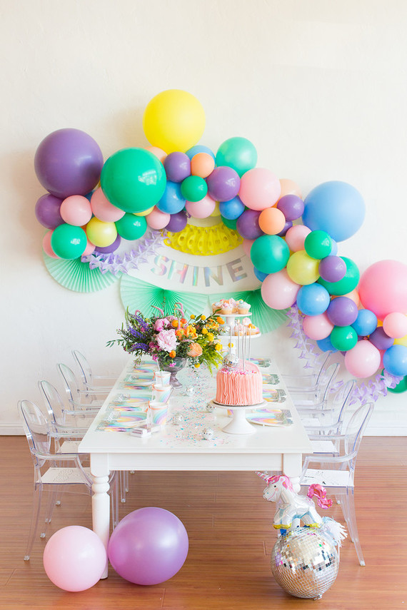 Rainbow pastel unicorn birthday party Inspiration
