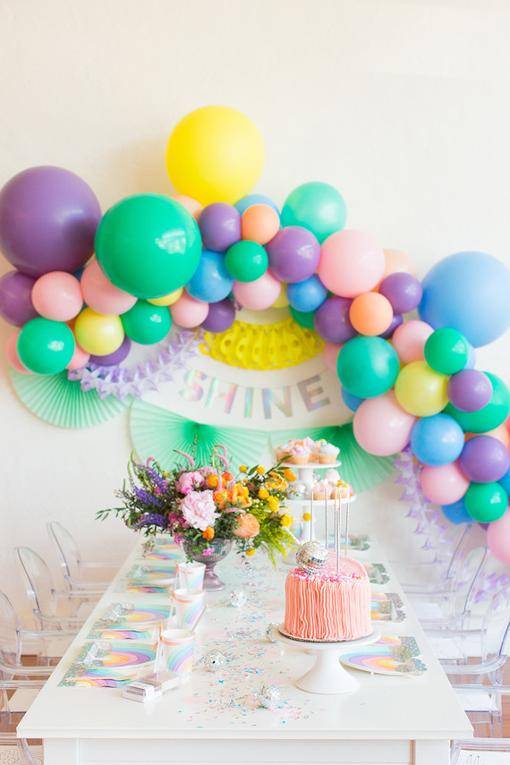 Rainbow pastel unicorn birthday party Inspiration