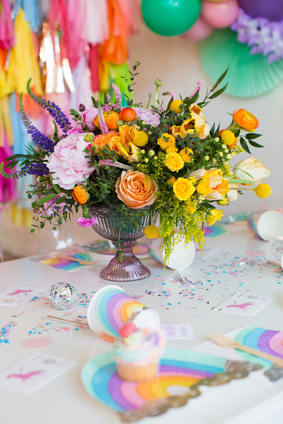 Rainbow pastel unicorn birthday party Inspiration