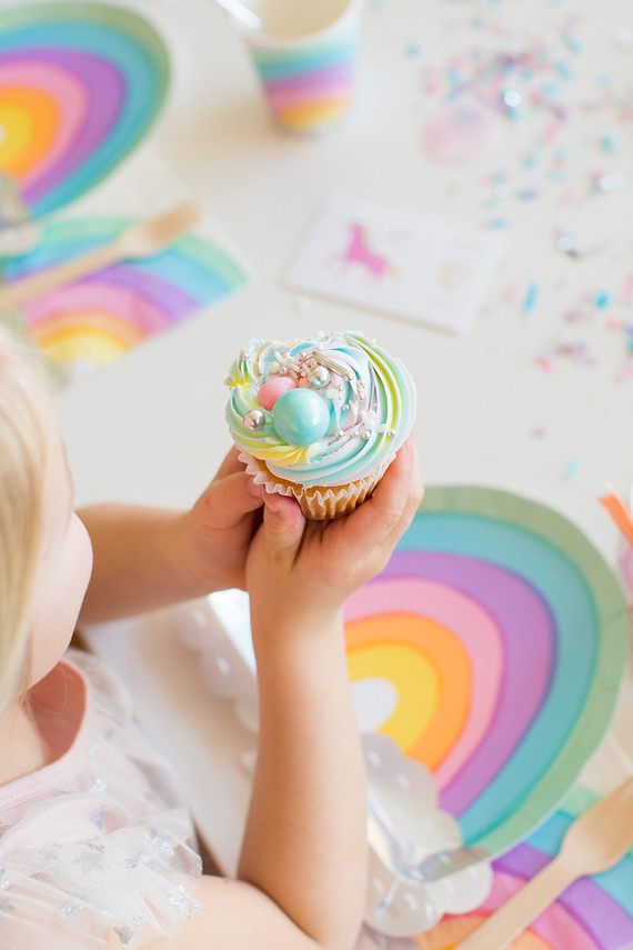 Rainbow pastel unicorn birthday party Inspiration
