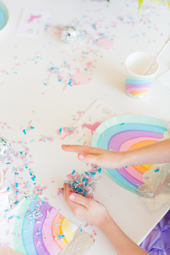 Rainbow pastel unicorn birthday party Inspiration