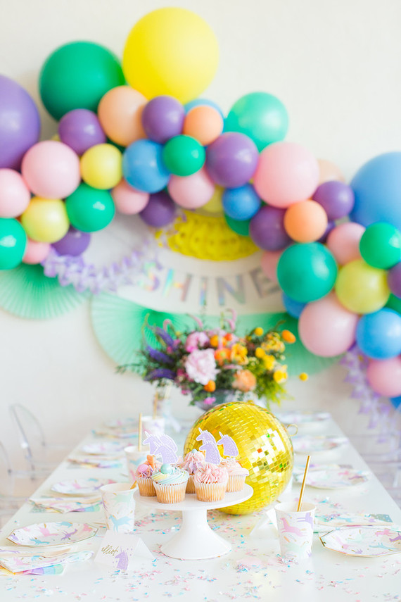 Rainbow pastel unicorn birthday party Inspiration