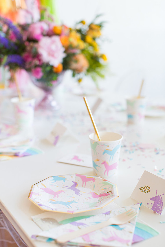 Rainbow pastel unicorn birthday party Inspiration