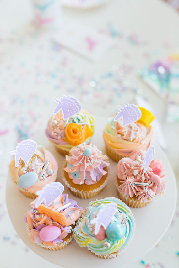 Rainbow pastel unicorn birthday party Inspiration