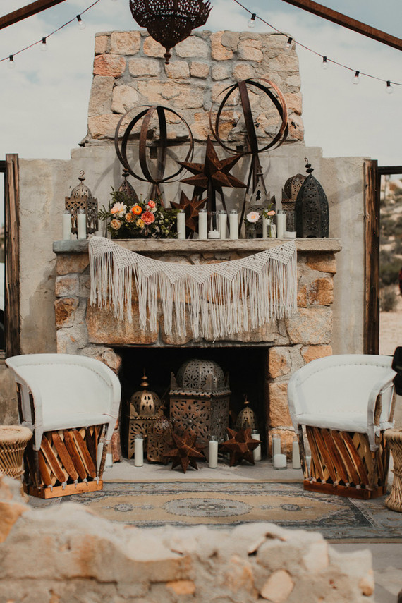 Sunset desert wedding at The Ruin Venue in Joshua Tree