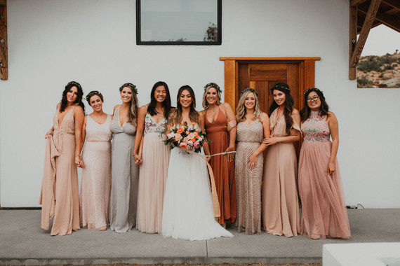 Sunset desert wedding at The Ruin Venue in Joshua Tree