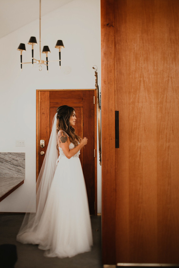 Sunset desert wedding at The Ruin Venue in Joshua Tree