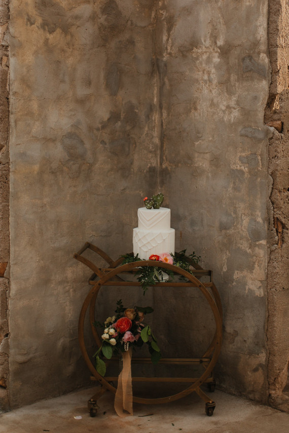 Sunset desert wedding at The Ruin Venue in Joshua Tree