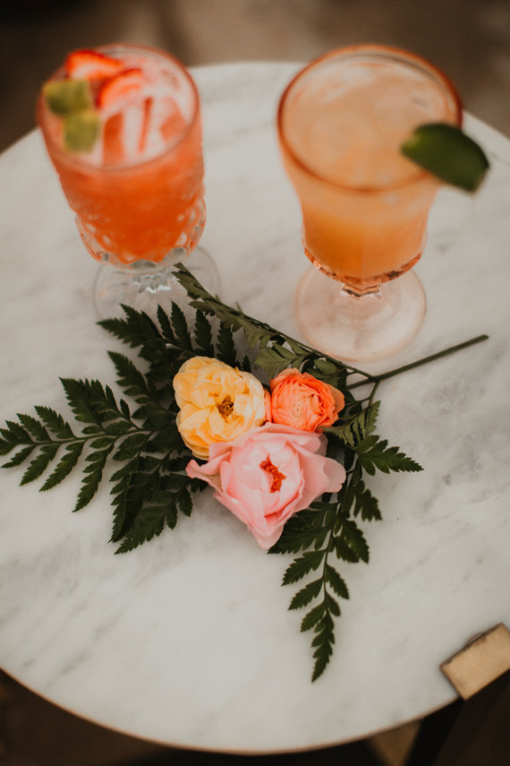 Sunset desert wedding at The Ruin Venue in Joshua Tree