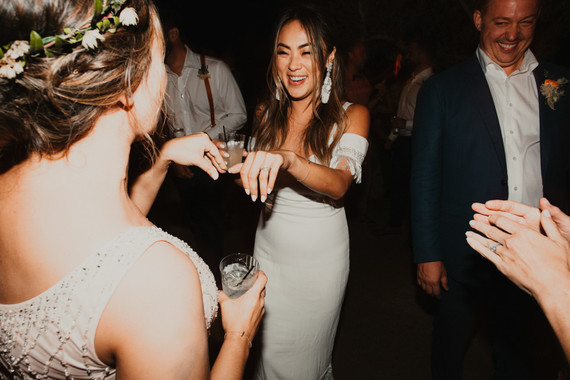 Sunset desert wedding at The Ruin Venue in Joshua Tree