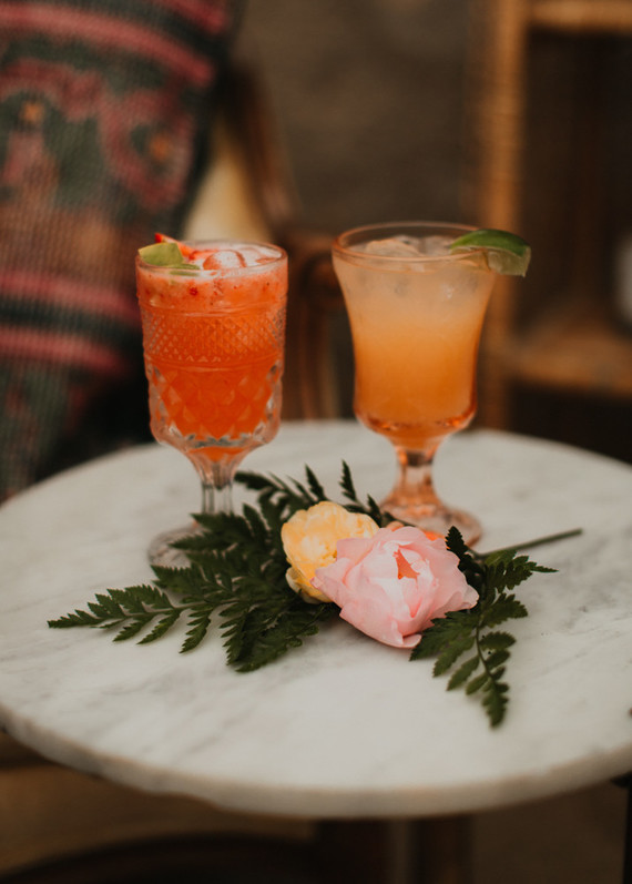 Sunset desert wedding at The Ruin Venue in Joshua Tree