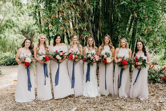 Modern tropical wedding at the San Diego Botanic Garden