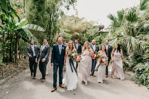 Modern tropical wedding at the San Diego Botanic Garden