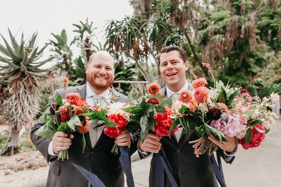 Modern tropical wedding at the San Diego Botanic Garden
