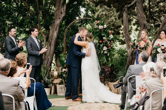 Modern tropical wedding at the San Diego Botanic Garden