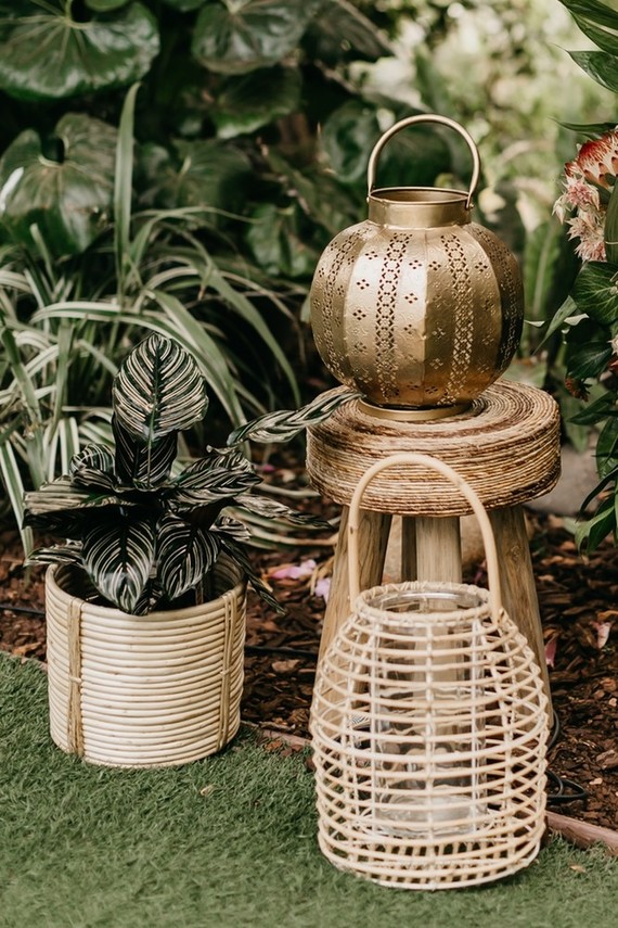 Modern tropical wedding at the San Diego Botanic Garden