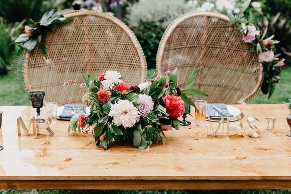 Modern tropical wedding at the San Diego Botanic Garden
