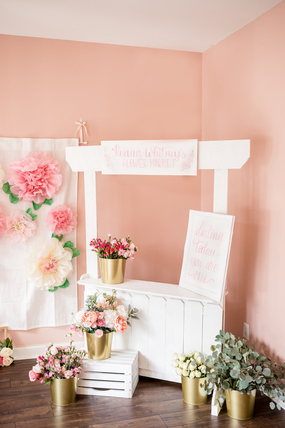Pink floral first birthday party ideas on 100 Layer Cakelet
