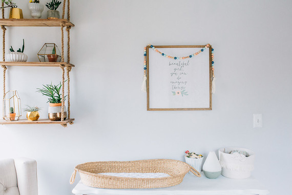 Vintage modern girl's nursery and newborn photos