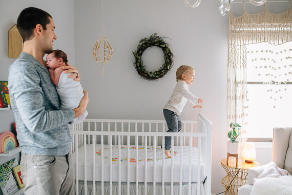 Vintage modern girl's nursery and newborn photos