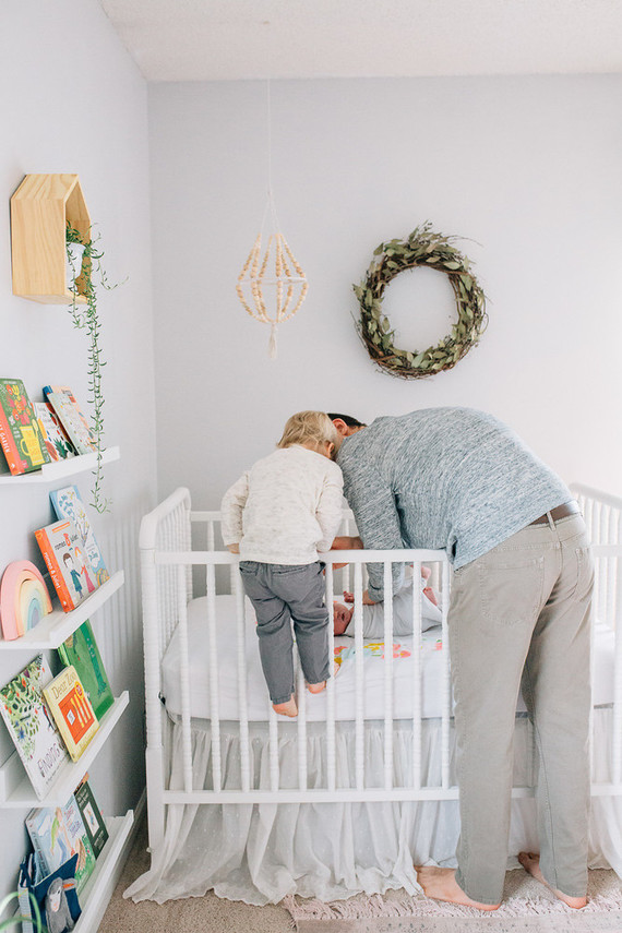 Vintage modern girl's nursery and newborn photos