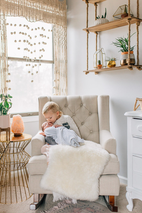 Vintage modern girl's nursery and newborn photos