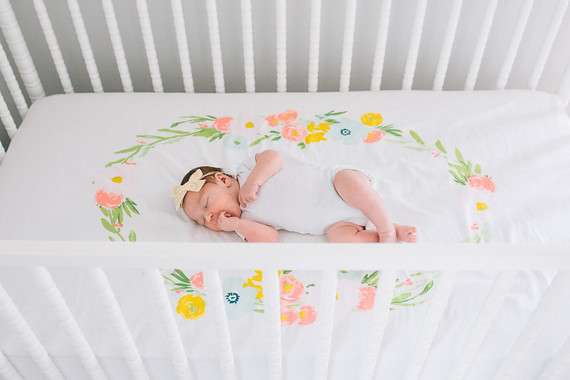 Vintage modern girl's nursery and newborn photos