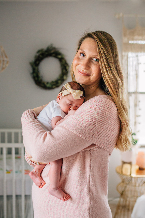 Vintage modern girl's nursery and newborn photos