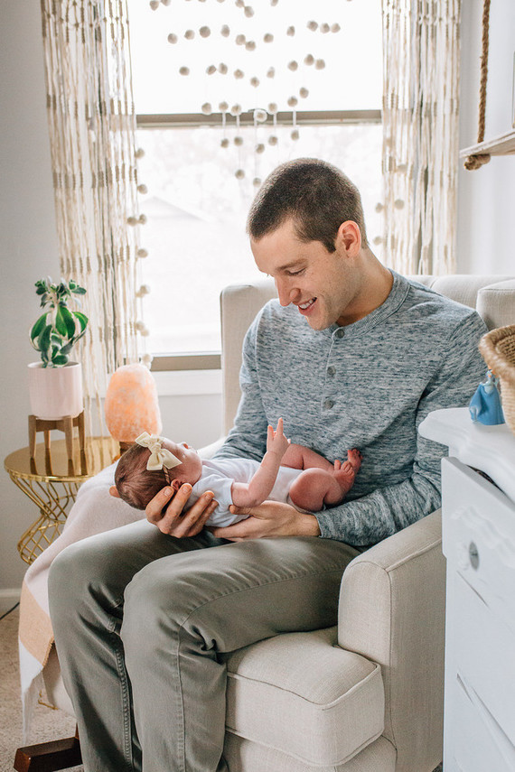 Vintage modern girl's nursery and newborn photos