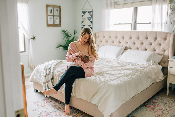 Vintage modern girl's nursery and newborn photos
