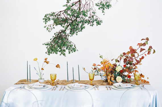 Modern minimal fall wedding inspiration in a loft