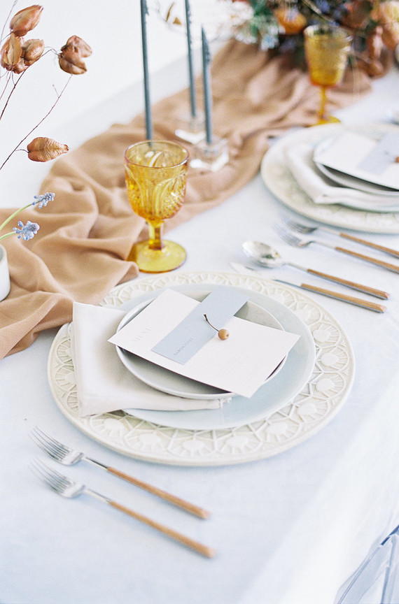 Modern minimal fall wedding inspiration in a loft