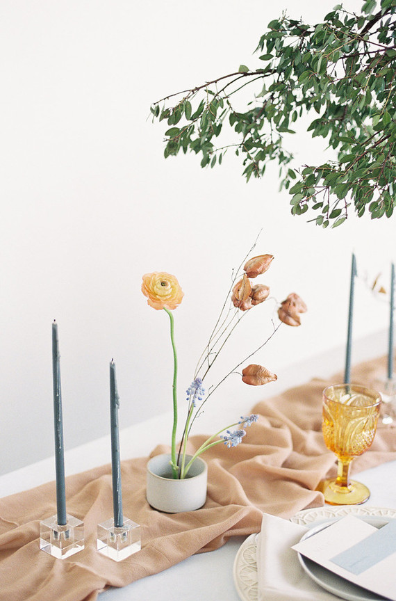 Modern minimal fall wedding inspiration in a loft