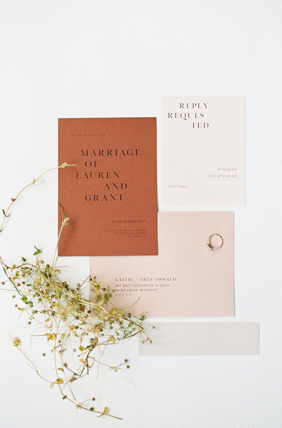Modern minimal fall wedding inspiration in a loft Inspiration
