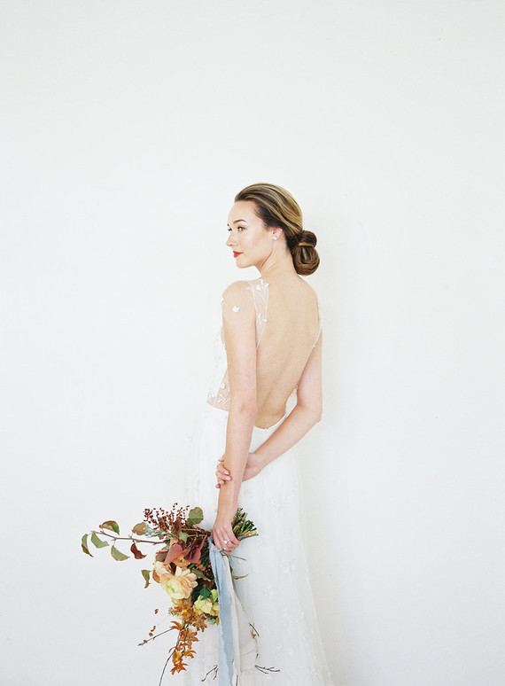 Modern minimal fall wedding inspiration in a loft