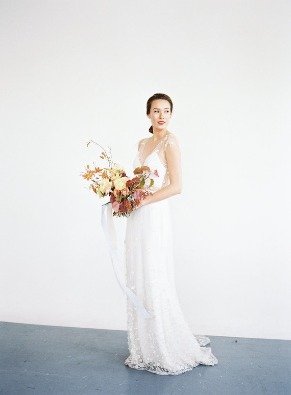 Modern minimal fall wedding inspiration in a loft
