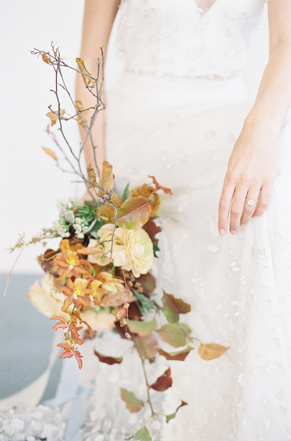 Modern minimal fall wedding inspiration in a loft