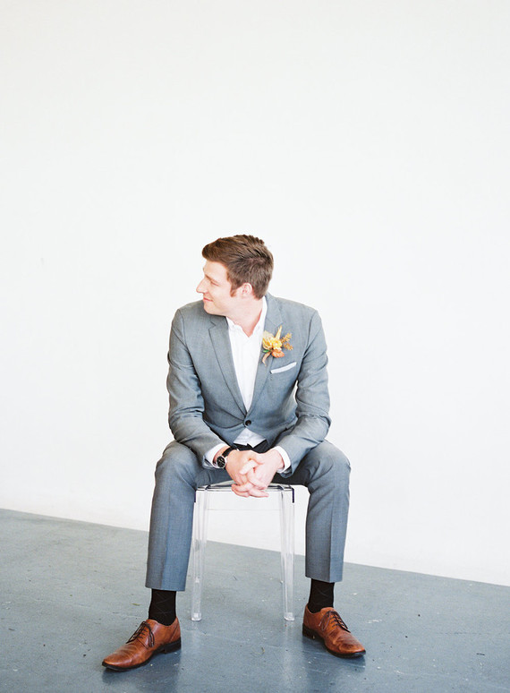 Modern minimal fall wedding inspiration in a loft