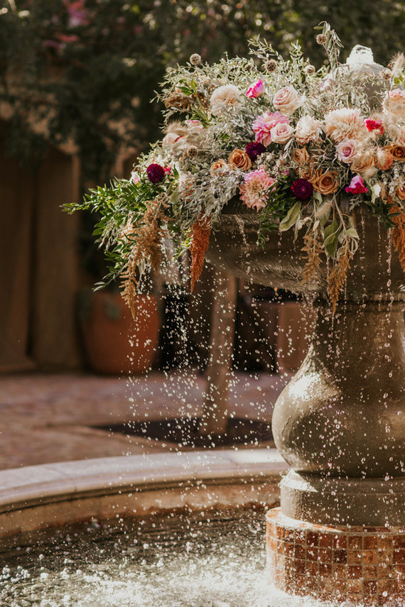 Floral fountain decor