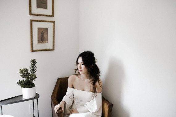 Off shoulder wedding dress